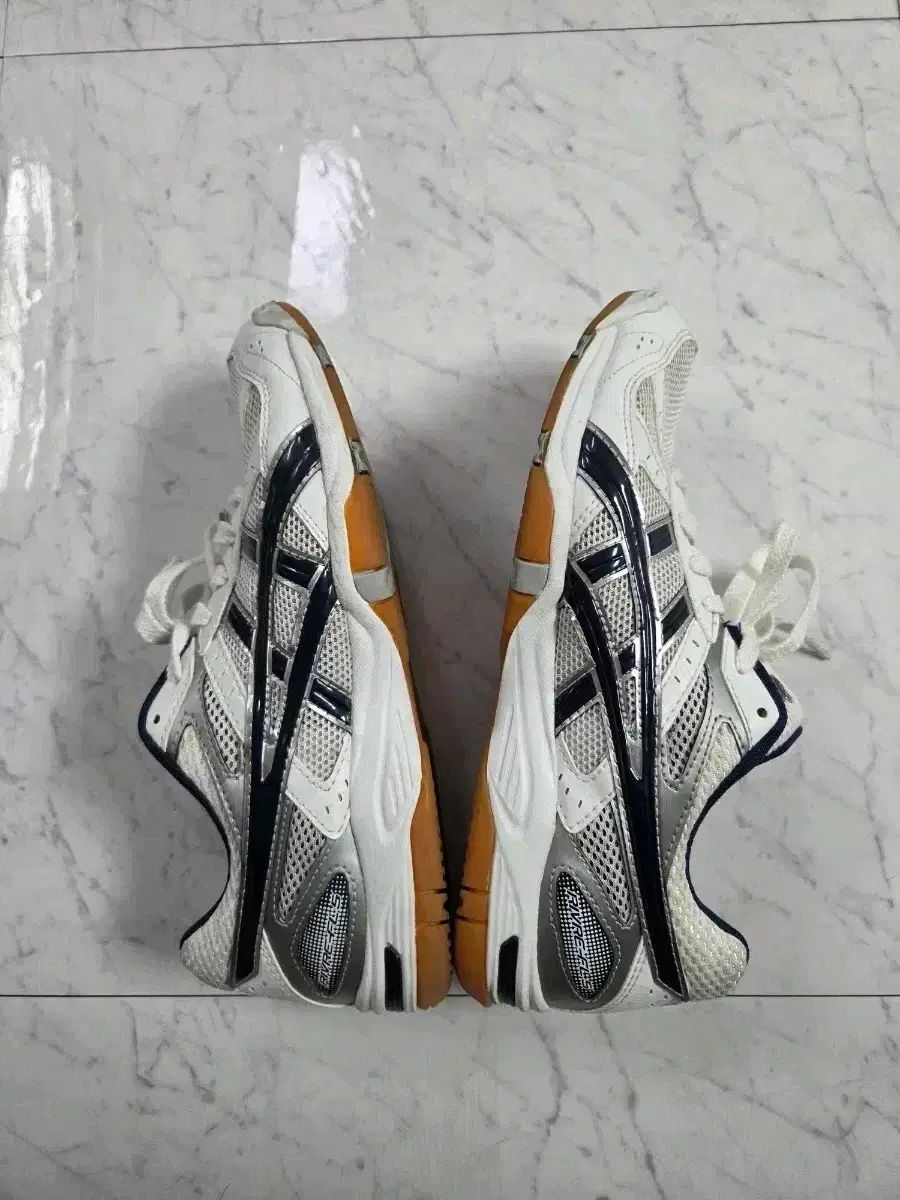 アシックス ローテ リー ブー FL 5 白 紺 ブルー 255