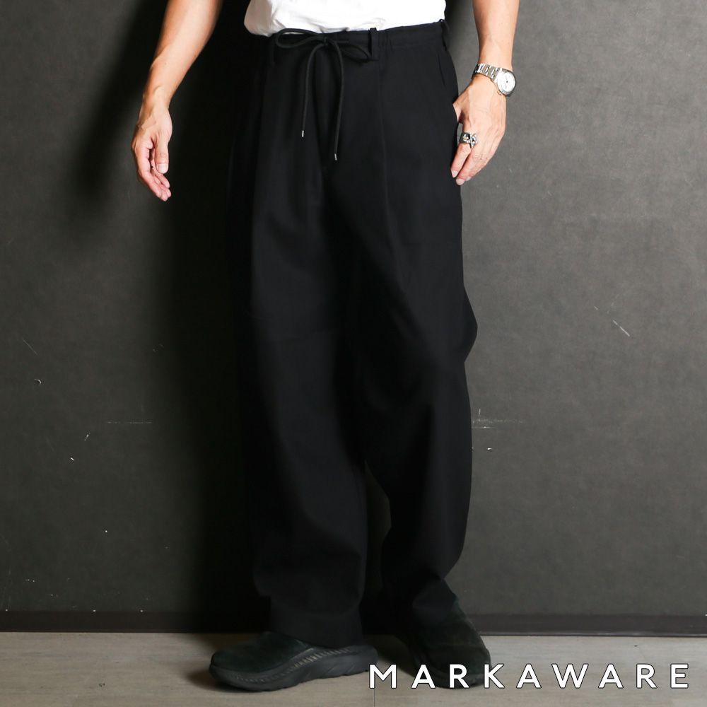MARKAWARE/マーカウェア】DOUBLE PLEATED EASY TROUSERS - BLACK