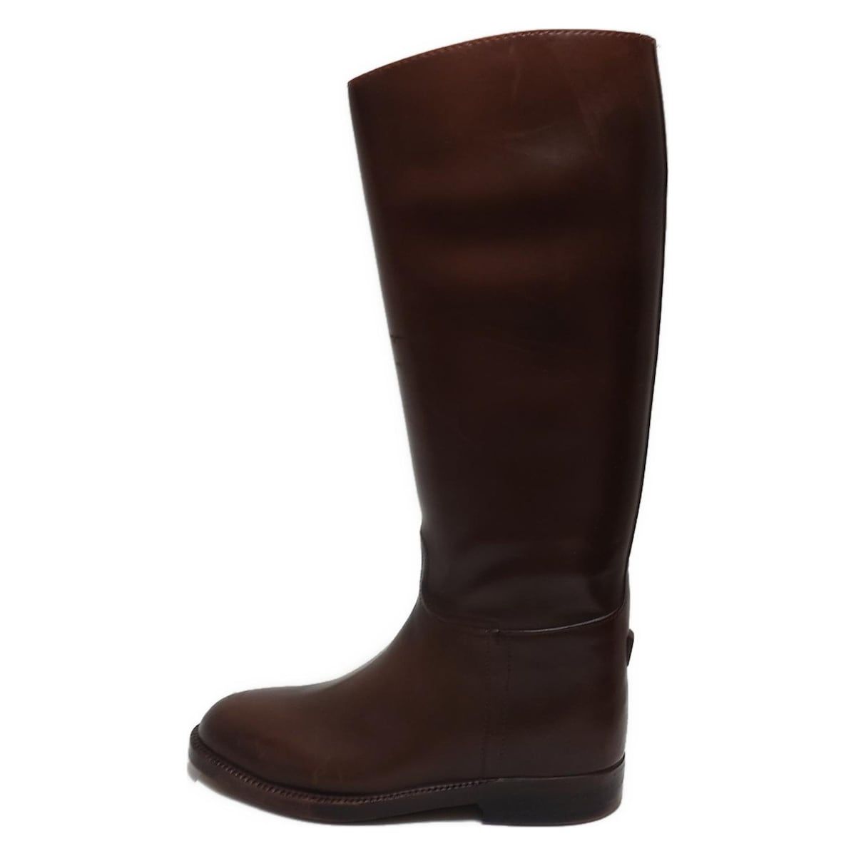 【試着のみ】エーグル AIGLE レインブーツ ロング　ダークブラウン 37 試着のみ】エーグル AIGLE レインブーツ ロング ダークブラウン 37