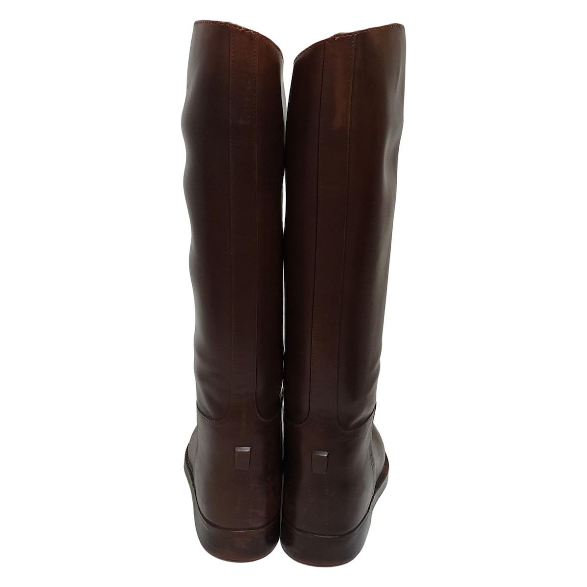 【試着のみ】エーグル AIGLE レインブーツ ロング　ダークブラウン 37 試着のみ】エーグル AIGLE レインブーツ ロング ダークブラウン 37