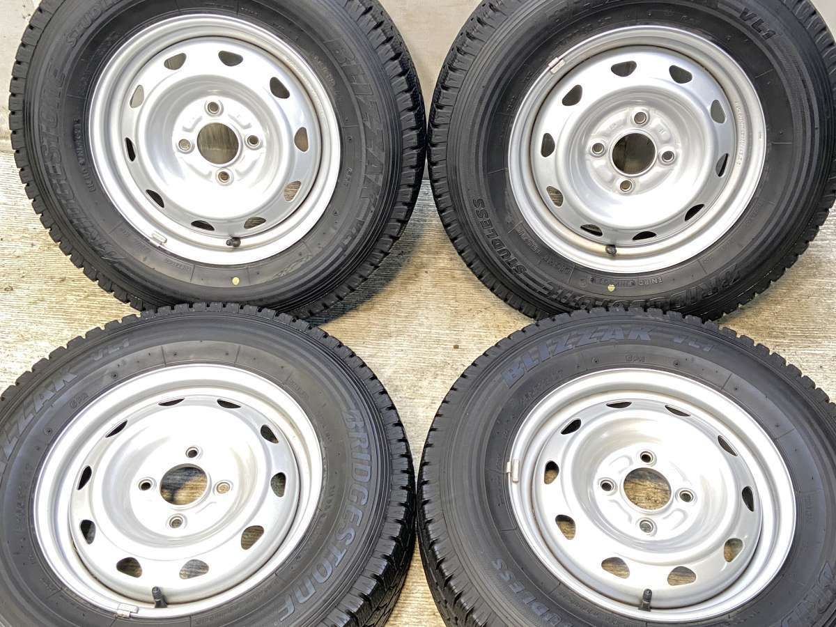 165R13 6PR ブリヂストン ブリザック VL1 E4 13x4.5 100-4穴 中古