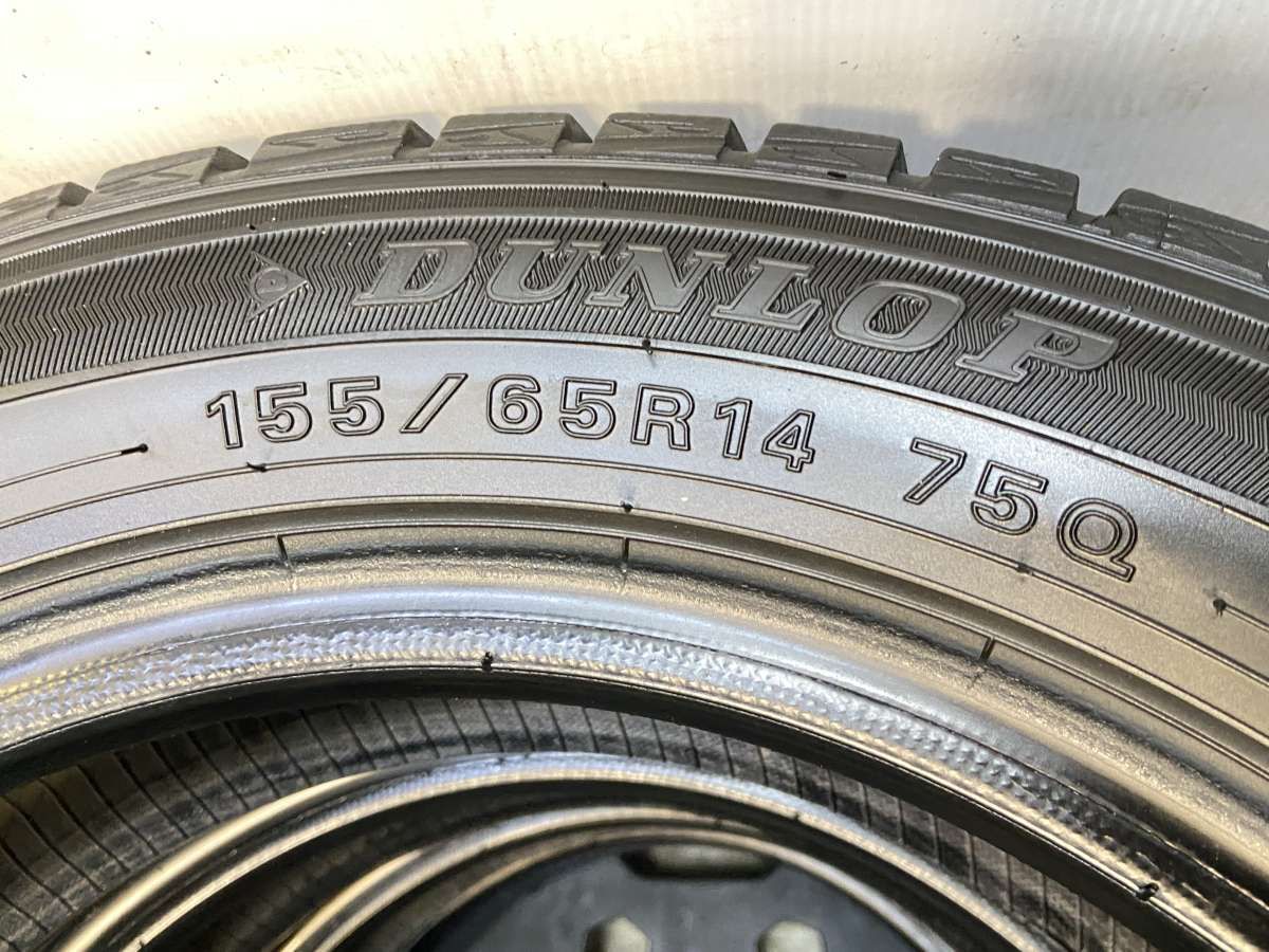 （F0125）中古スタッドレスタイヤ４本セット！155/65R14 ダンロップ WM01 2019年製造！ミラ、スペーシア、ラパン、ワゴンR、ムーヴなどに 155/65R14 ダンロップ ウィンターマックス WM01 中古タイヤ