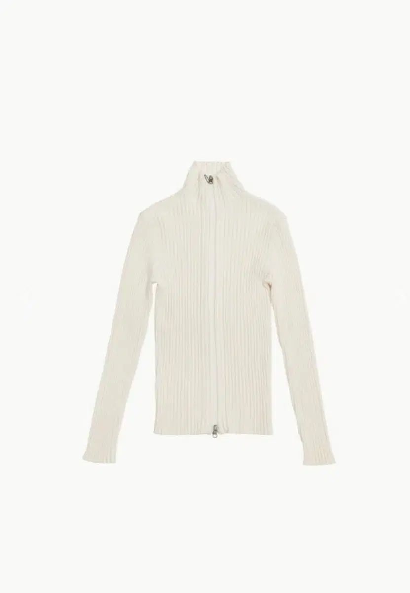 アモーメント Ribbed high neck cardigan cream