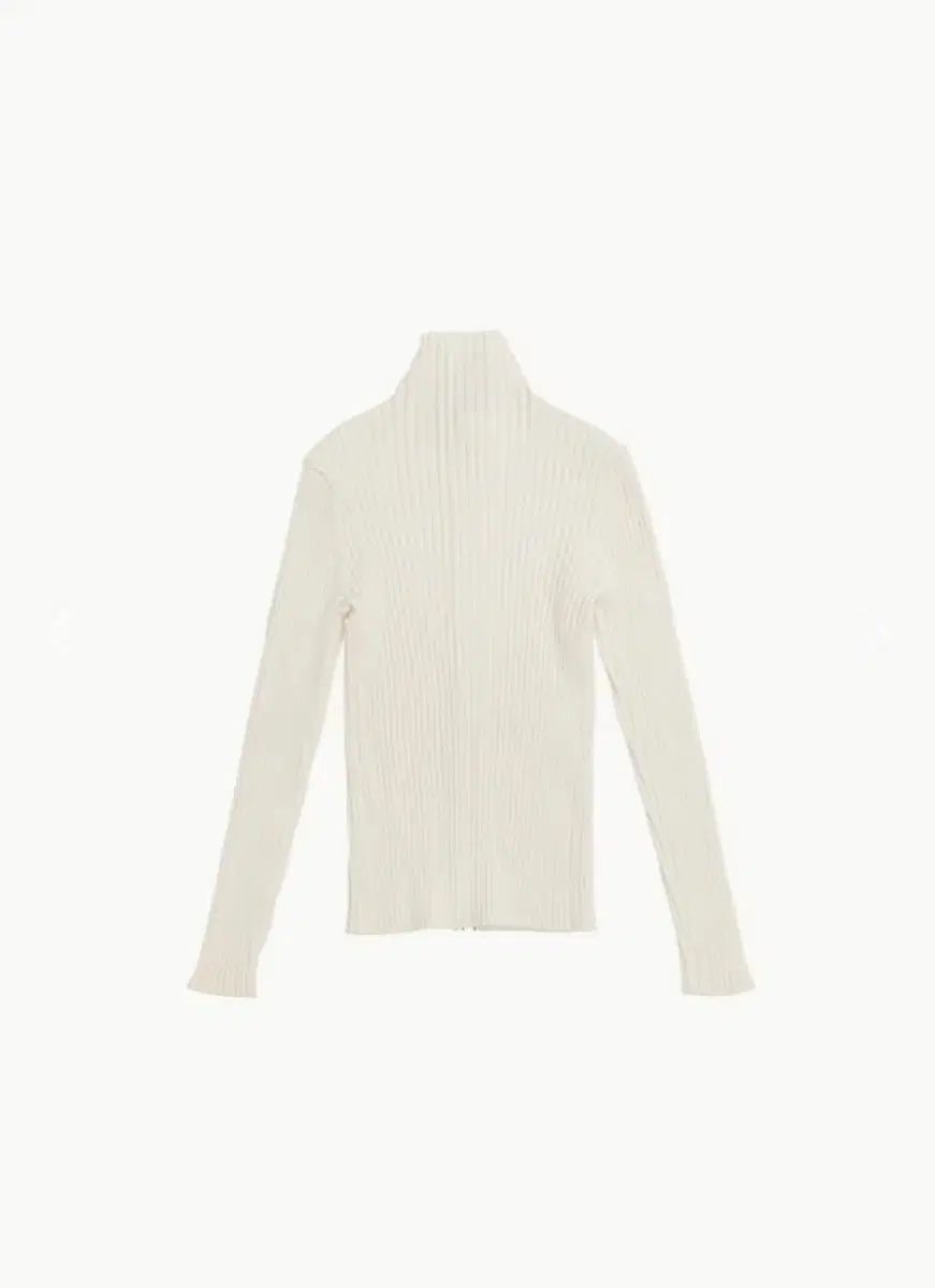 アモーメント Ribbed high neck cardigan cream