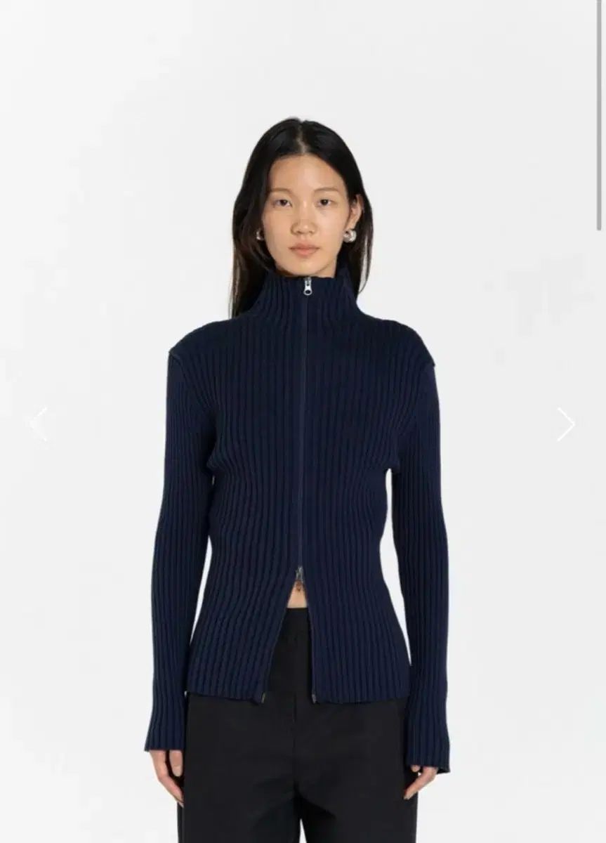  アモーメント Ribbed high neck cardigan cream 長袖 カーディガン ボレロ アンサンブル