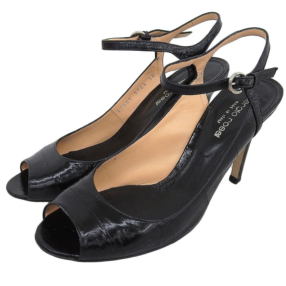 Sergio Rossi セルジオロッシ レザー アンクルストラップ パンプス