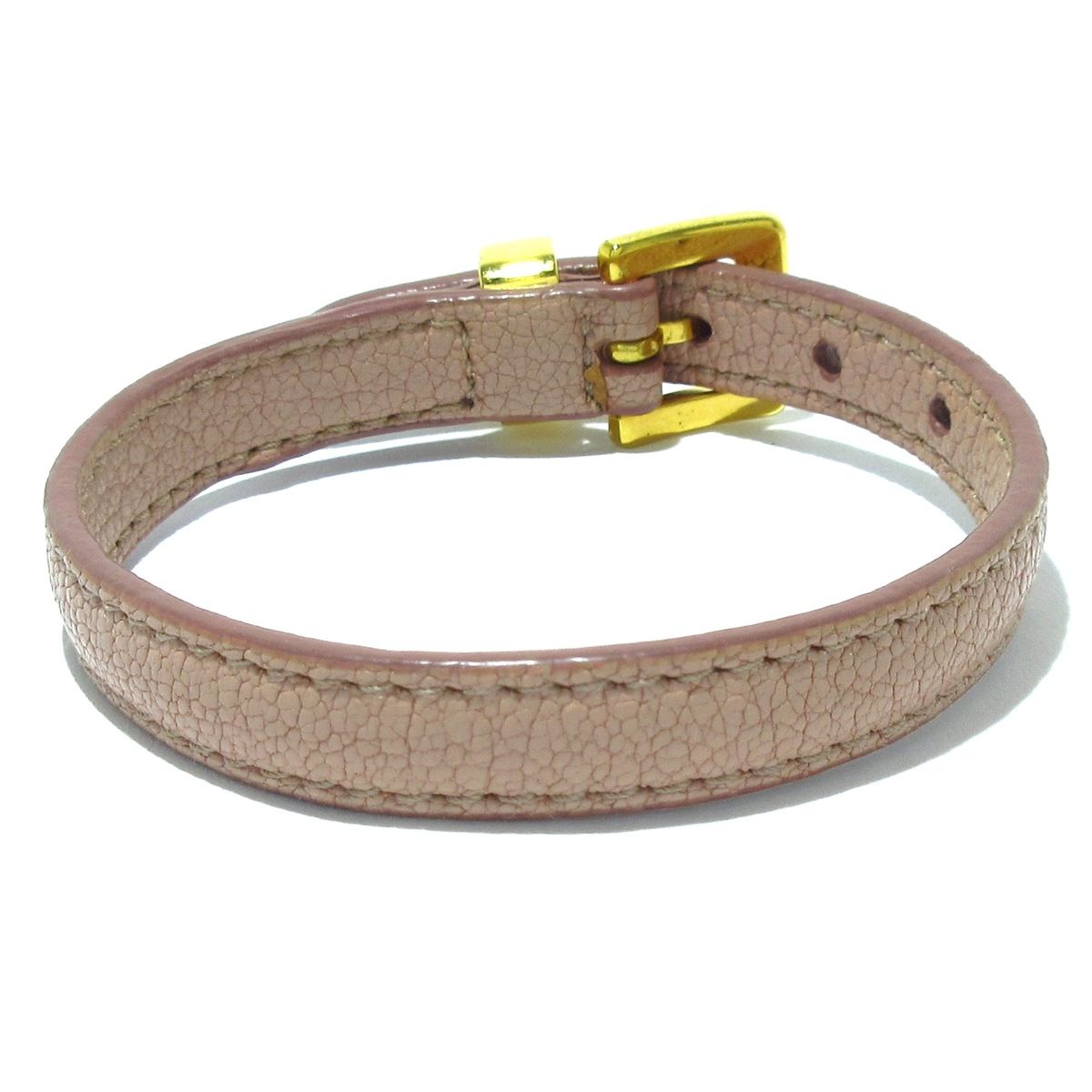 miumiu(ミュウミュウ) ブレスレット - レザー ピンク×ゴールド ハート