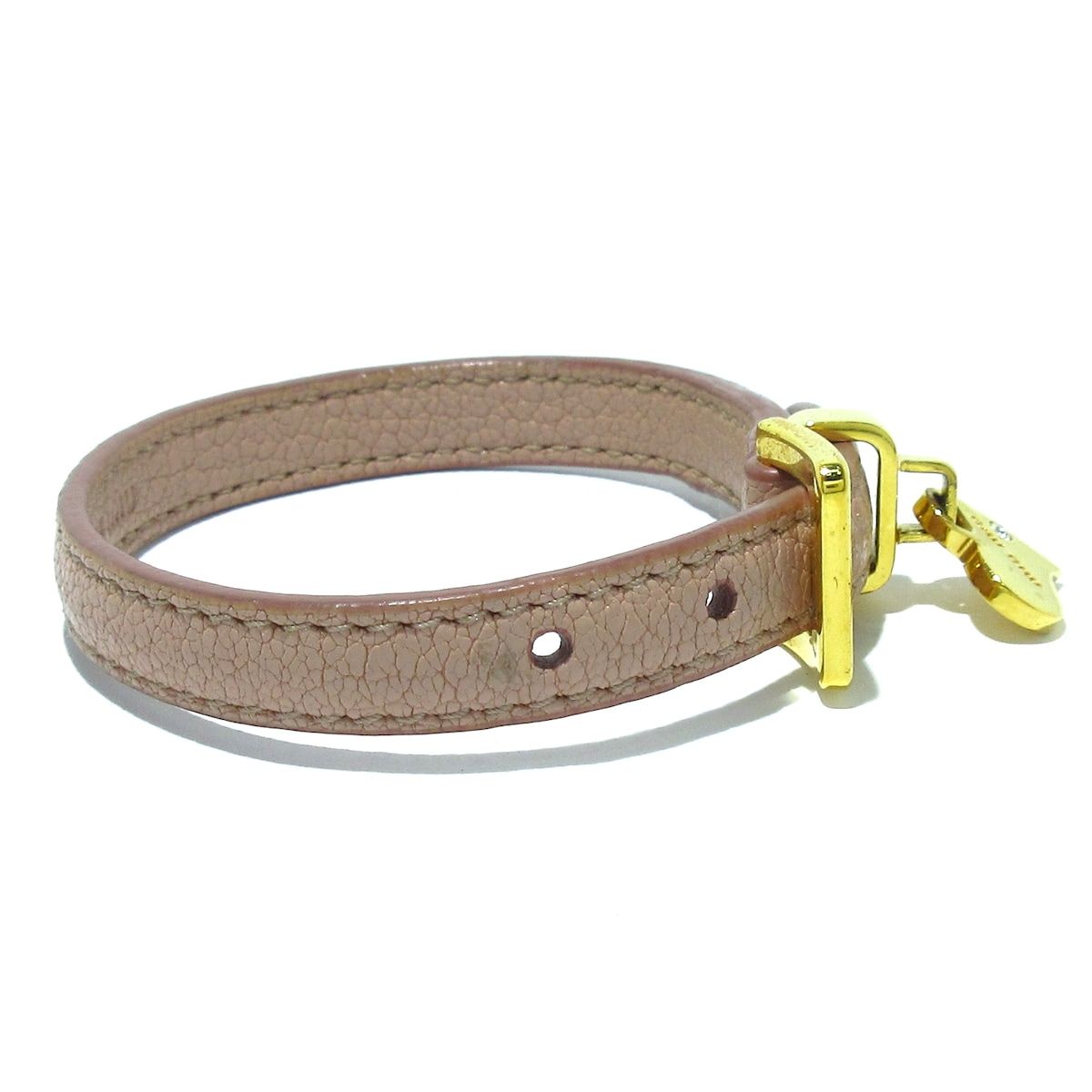 miumiu ミュウミュウ ブレスレット レザー ピンク ゴールド ハート