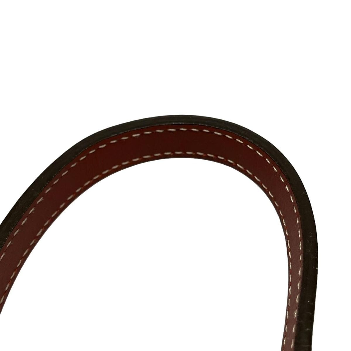 カーキ×レッド レザー