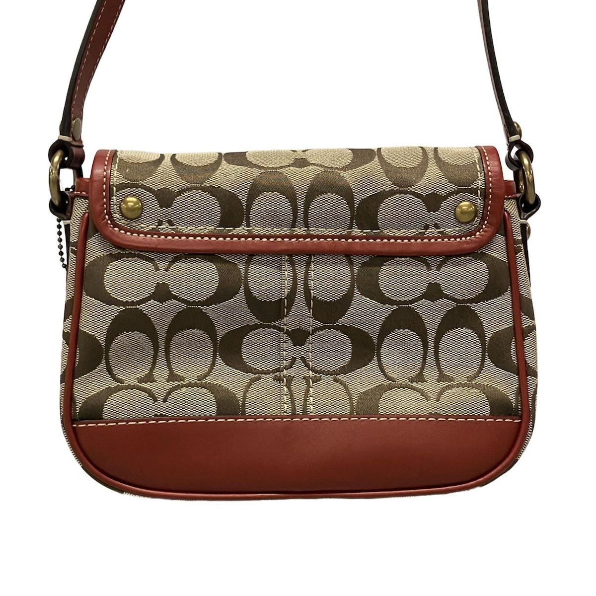  COACH コーチ ショルダーバッグ シグネチャークリケットショルダーバッグ 10566 S カーキ×レッド レザー ショルダーバッグ ショルダーバッグ