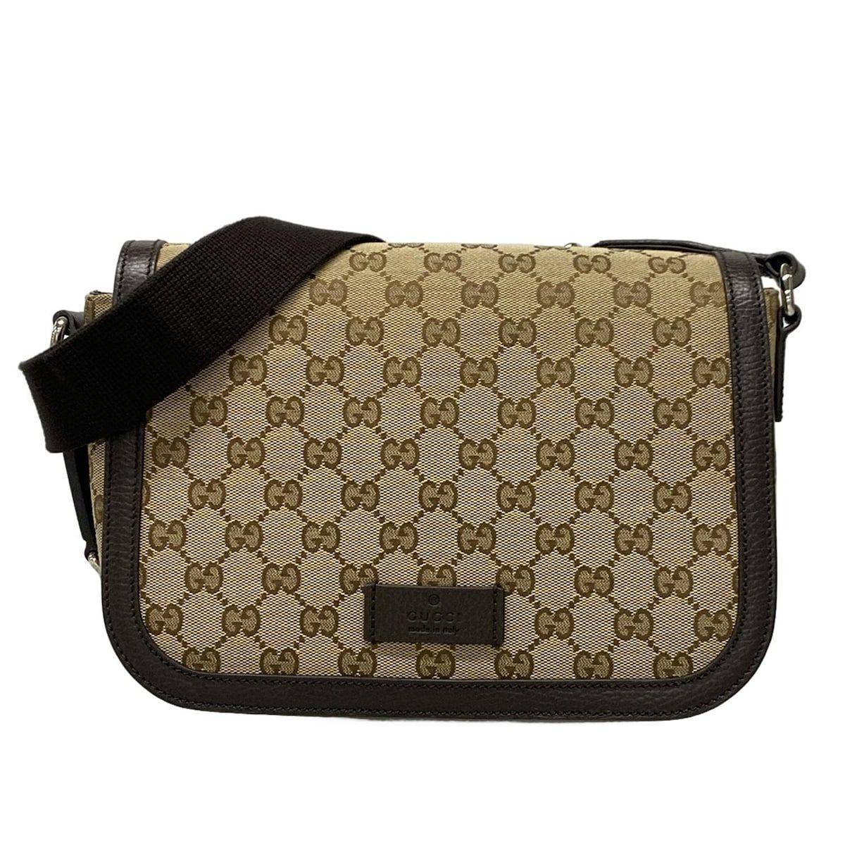 GUCCI グッチ ショルダーバッグ GG柄 449172 ダークブラウン×ベージュ レザー