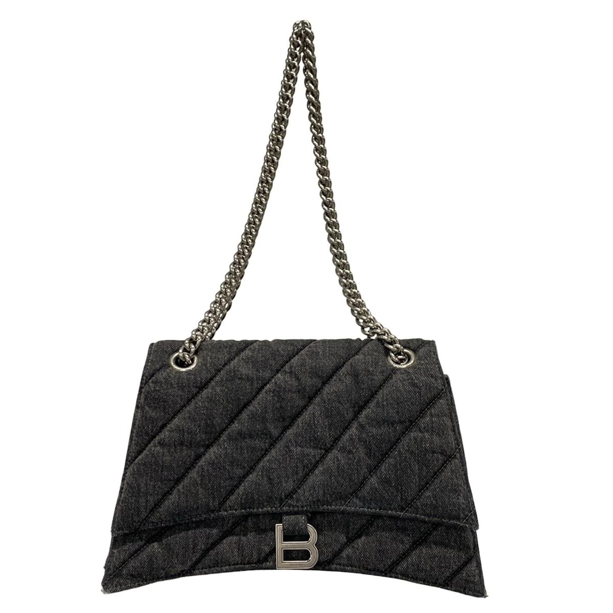 バレンシアガ ショルダーバッグ クラッシュ ミディアム 716393 黒 チェーンショルダー キルティング