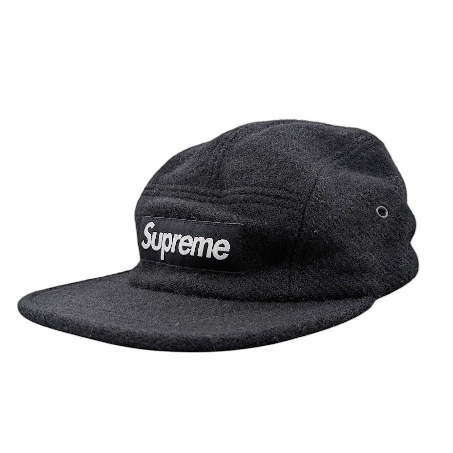 65 12 AW SUPREME シュプリーム HARRIS TWEED Camp Cap ハリスツイード キャップ ブラック
