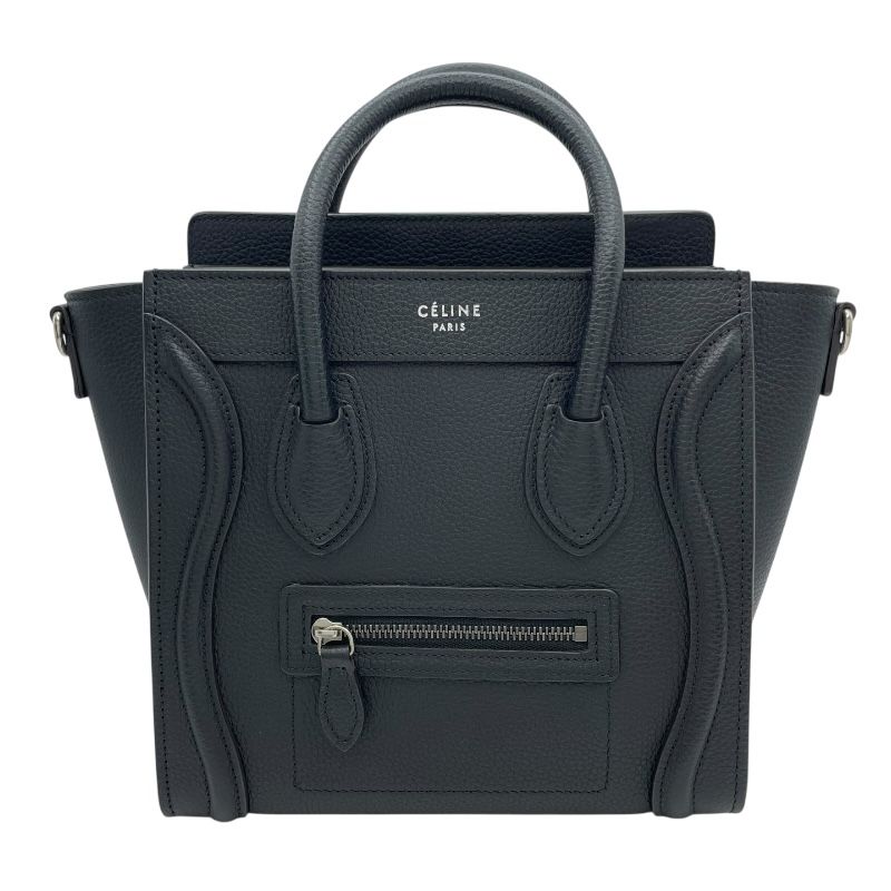 セリーヌ CELINE ラゲージナノ 168243 ブラック ドラムドカーフ レディース ショルダーバッグ