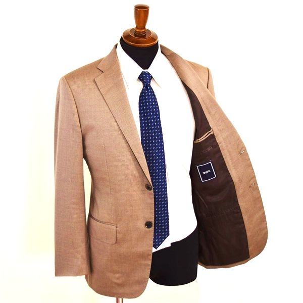 SHIPS 伊製 ロロピアーナ シルク混 販売 2つボタン シングルスーツ M