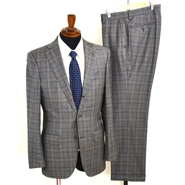 SHIPS 伊製 ロロピアーナ 130 s 段返り 3つボタン シングルスーツ M YA 6 ダークグレー グレンチェック ノータック 117 12 1714 5 XL 004 メンズビジネス 202512