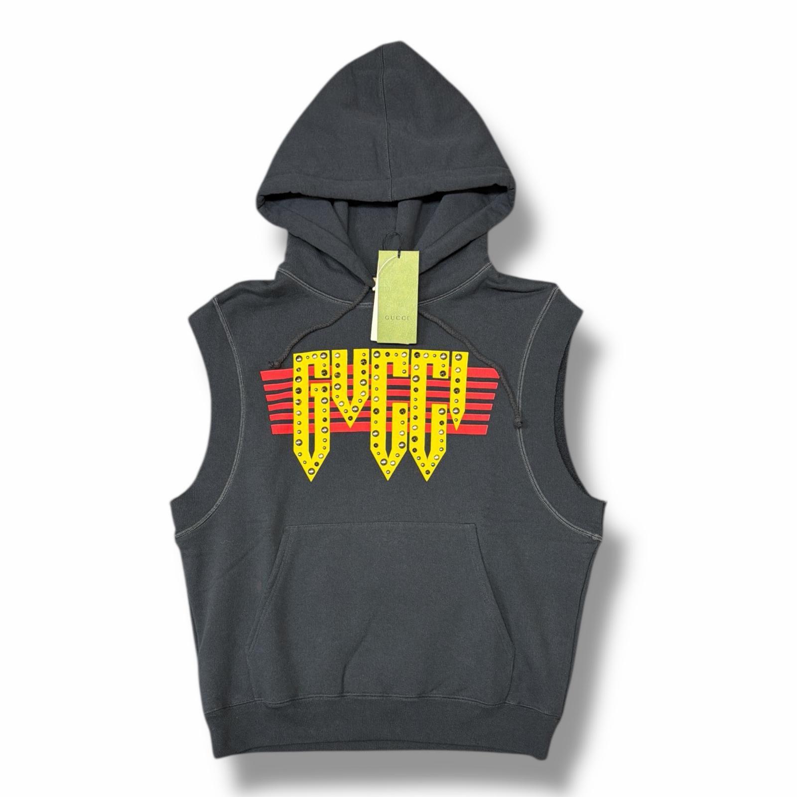 国内正規 未使用 GUCCI COTTON JERSEY SLEEVELESS HOODIE コットン