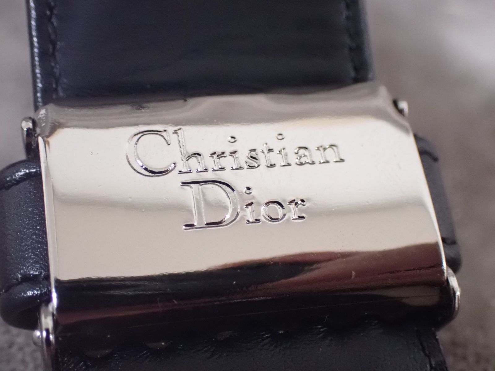  Christian Dior クリスチャンディオール ブラックレザー ベルト メンズ ベルト 小物