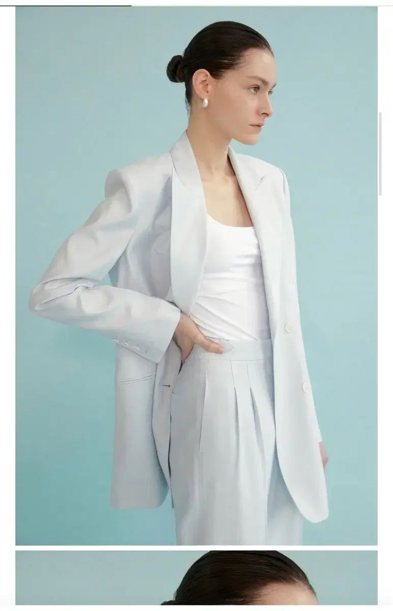 プレレハ スカイブルー ダブル ブレスト ジャケット フライングエス