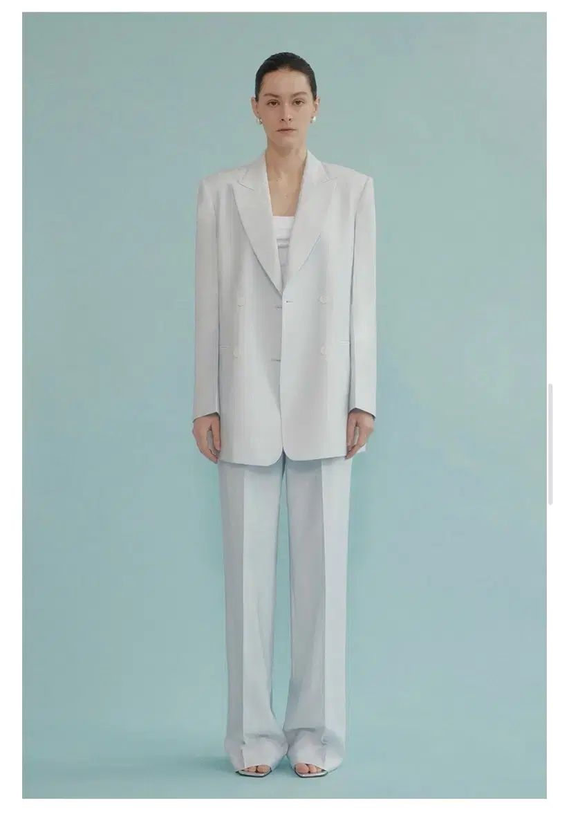 プレレハ スカイブルー ダブル ブレスト ジャケット フライングエス