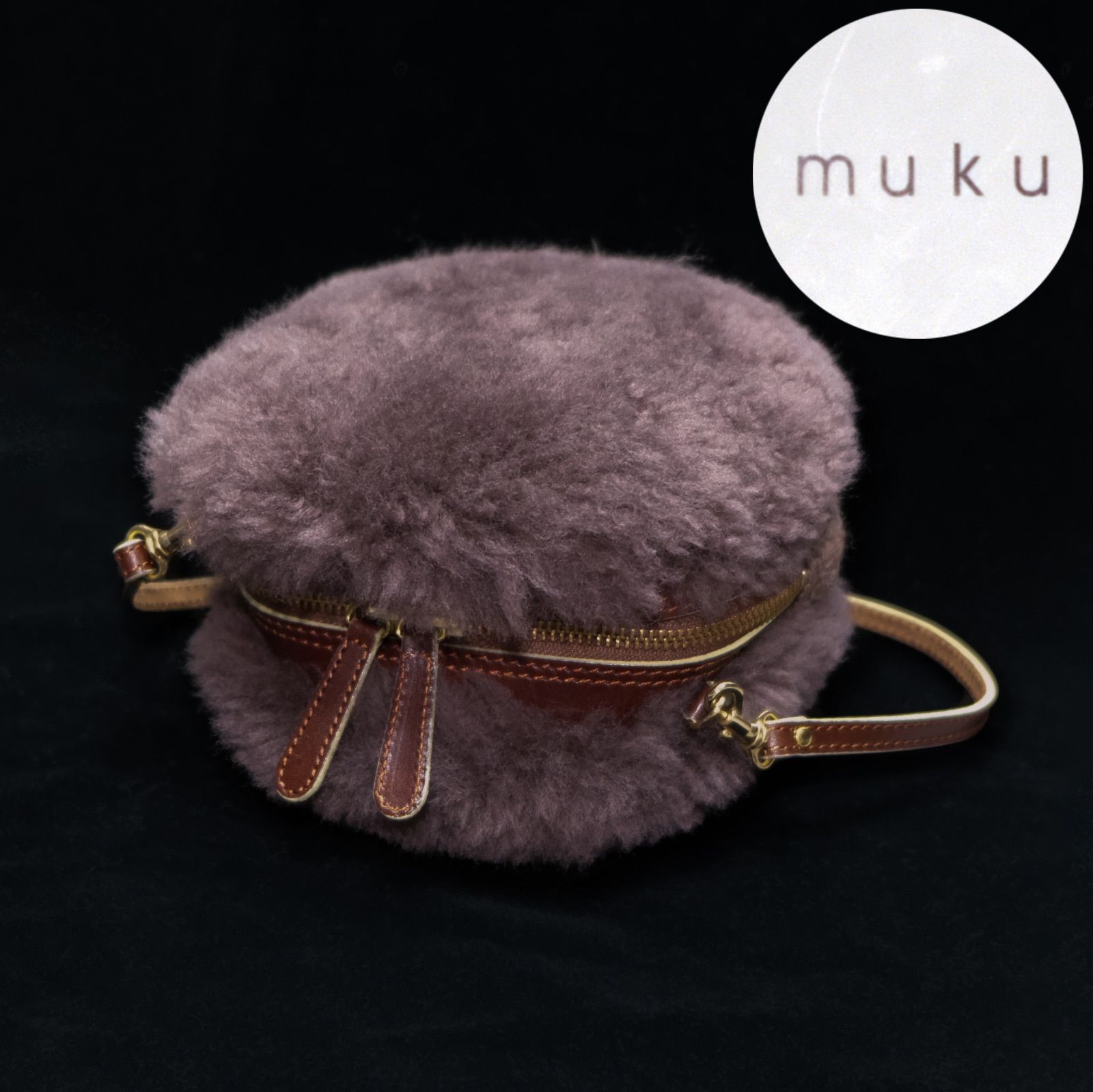 定価2.75万円 muku MACARON 712 2wayショルダーバッグ 豪州産リアル 