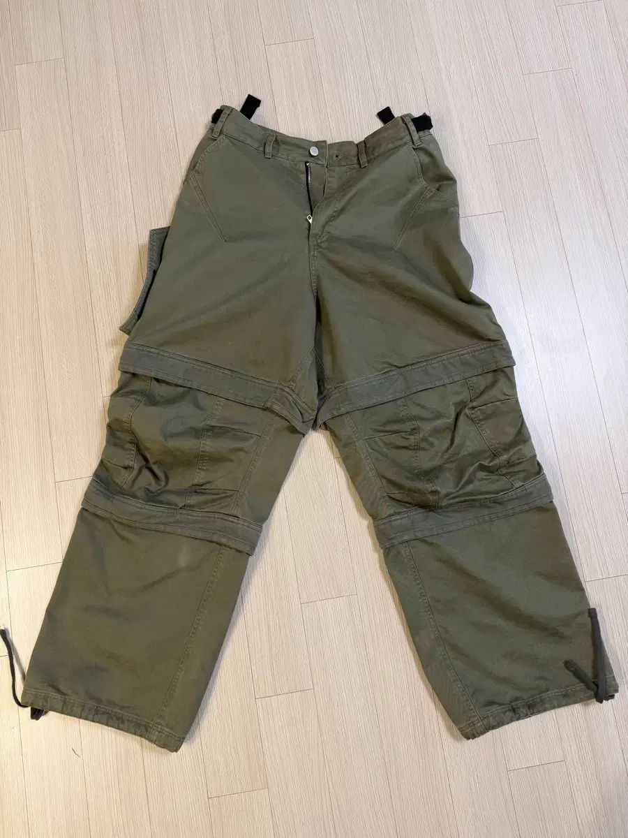 FAR FROM WHAT レイヤード ワークパンツ 2 size オリーブ