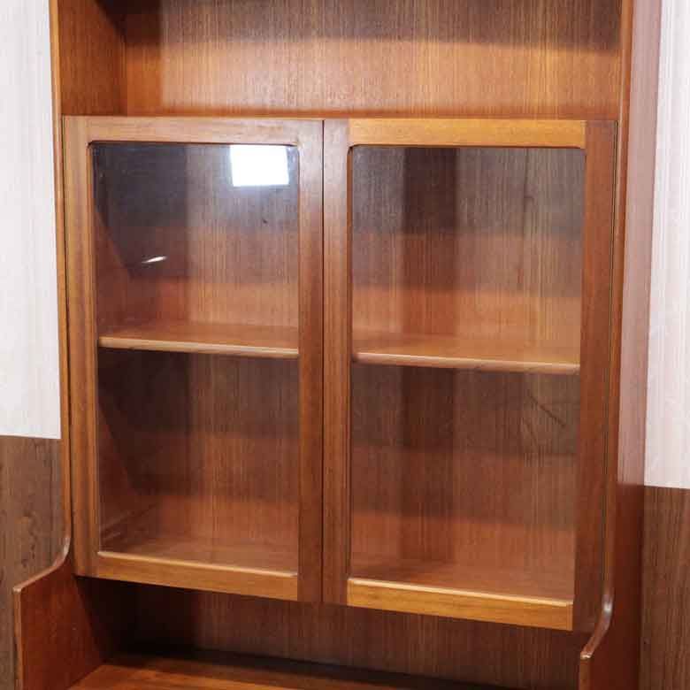 ユニットキャビネット ネイサン ガラス戸 イギリス チーク 完成品