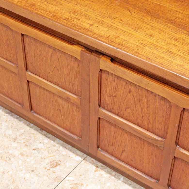 ユニットキャビネット ネイサン ガラス戸 イギリス チーク 完成品