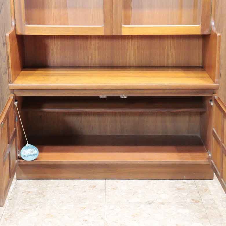 ユニットキャビネット ネイサン ガラス戸 イギリス チーク 完成品