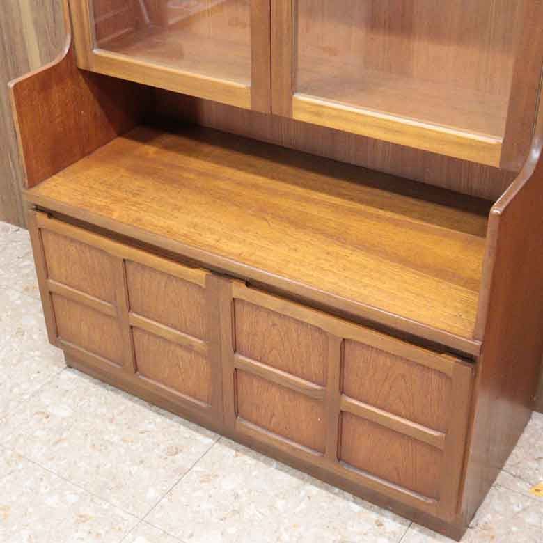 ユニットキャビネット ネイサン ガラス戸 イギリス チーク 完成品