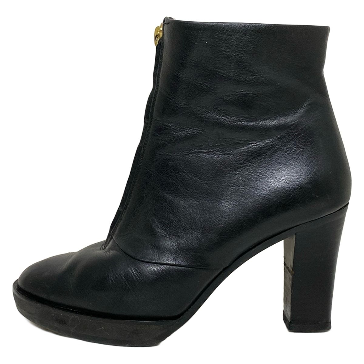 EPOCA エポカ ショートブーツ 37 レディース 黒 アウトソール張替済 レザー