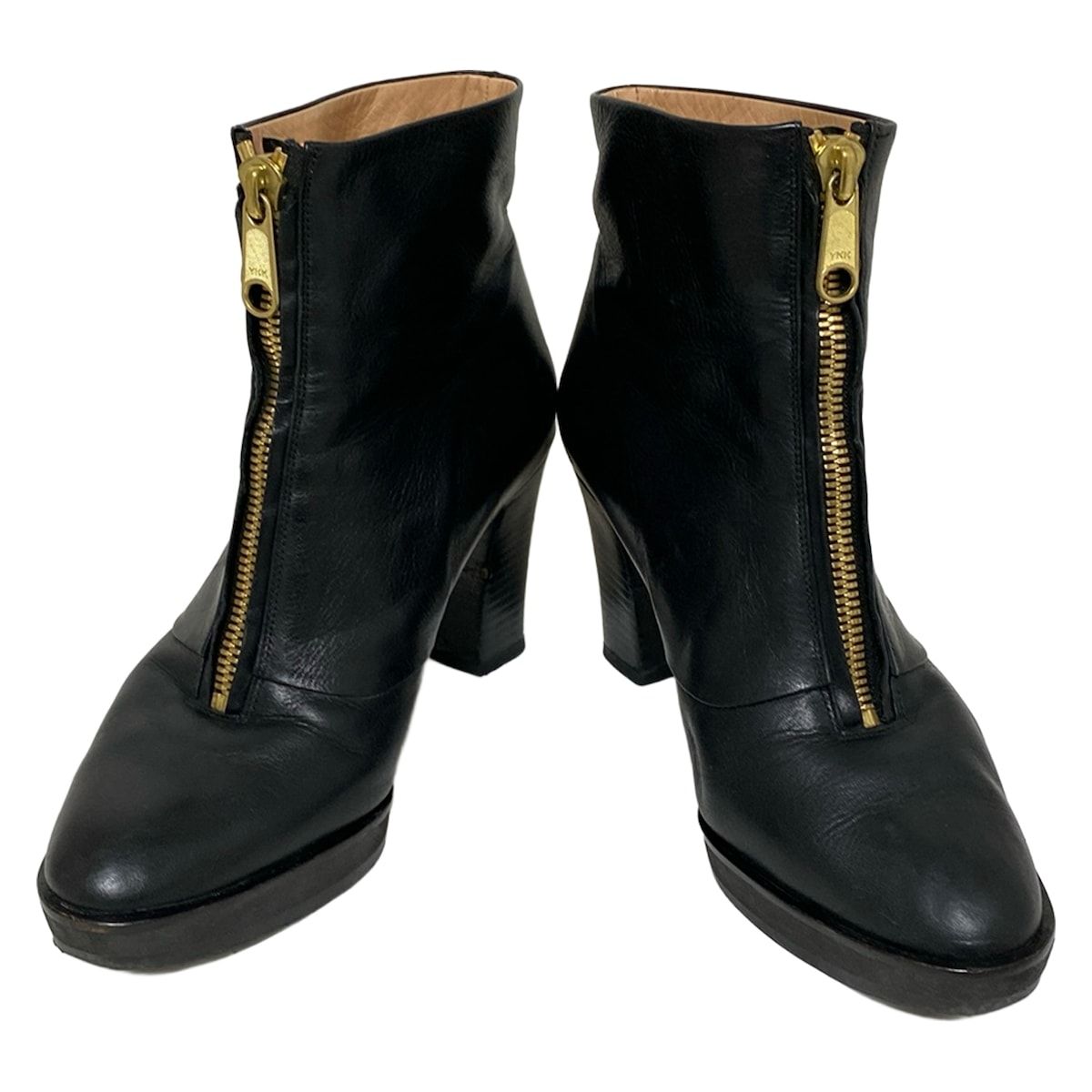 EPOCA エポカ ショートブーツ 37 レディース - 黒 アウトソール張替済 レザー