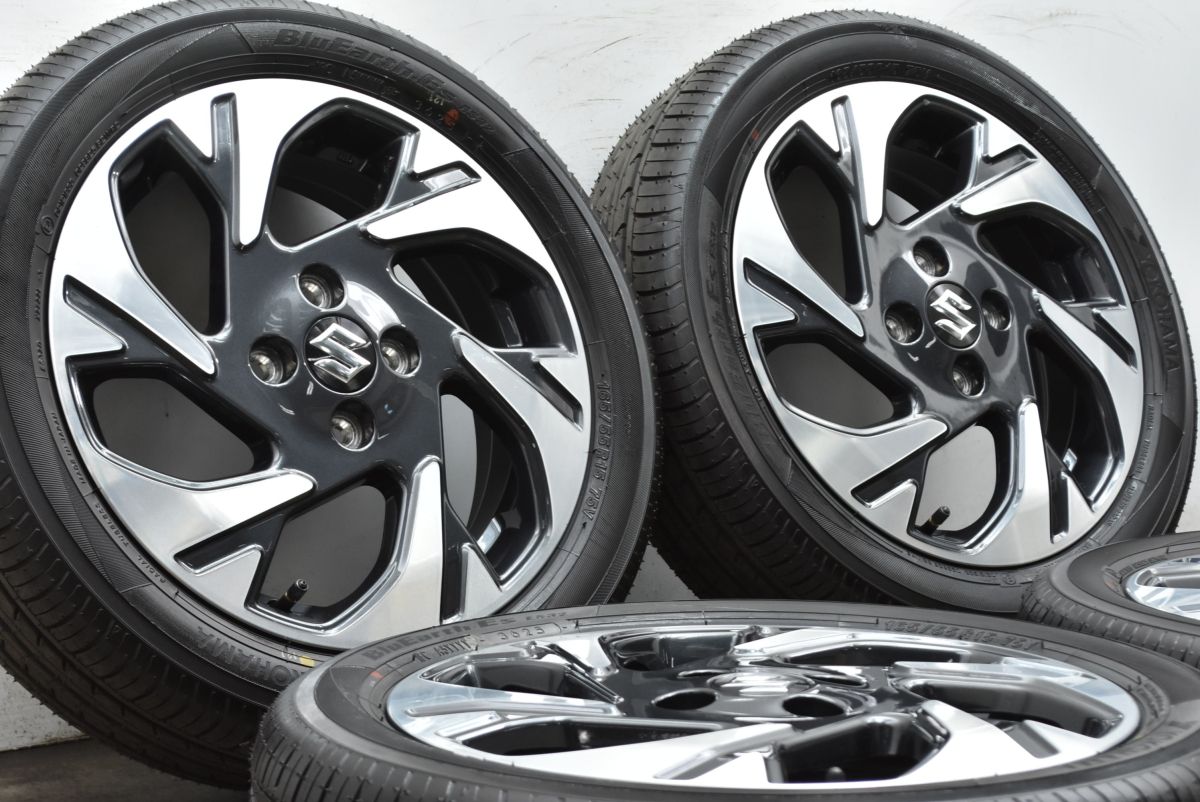 製 新車外し バリ溝 スズキ MK 94 S スペーシア カスタム 15 in 4 5 J 45 PCD 100 ヨコハマ 165 55 R ワゴンR アルト