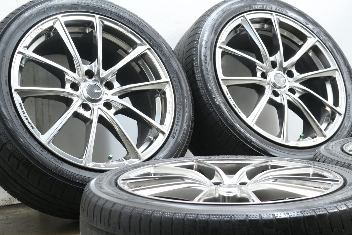 ホイールのみ販売 エンケイ ENKEI TUNING SC 50 18 in 8 J 45 114 3 ヨコハマ 235 R レクサス IS GS クラウン マークX アコード