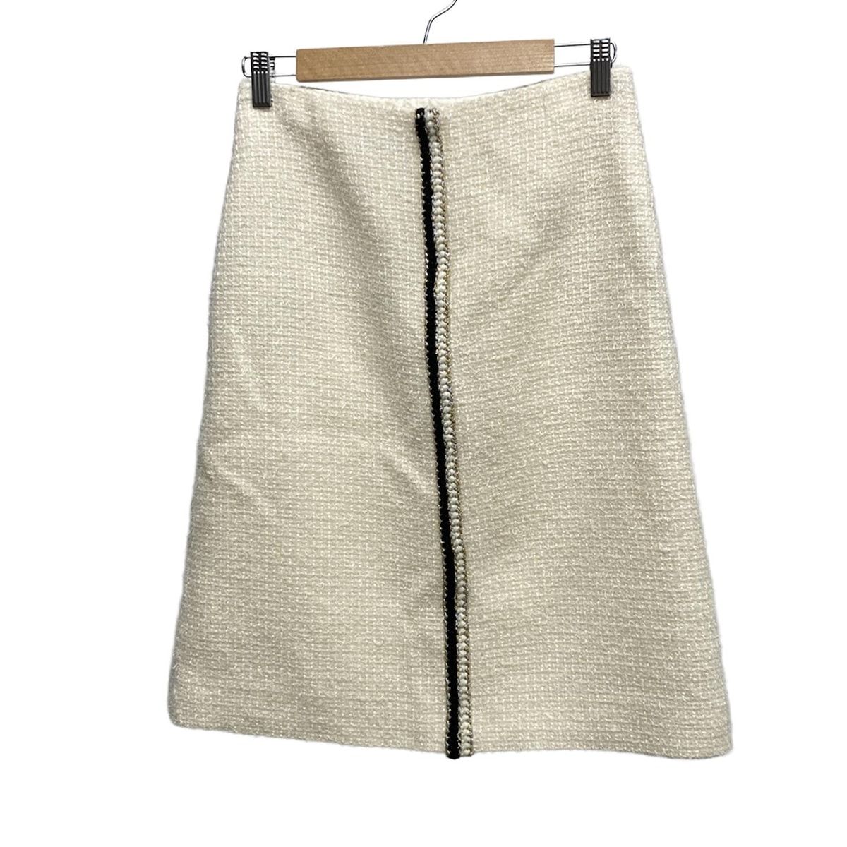 CHANEL シャネル スカート サイズ36 S レディース - P 64628 アイボリー×黒×マルチ ひざ丈 2020年 ツイード ラメ