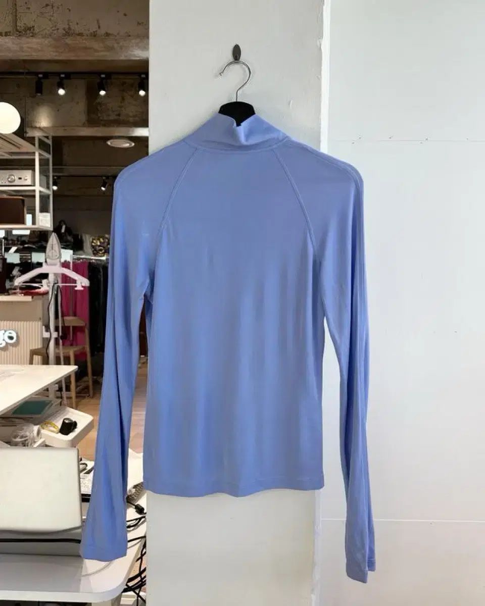 ヘルムート ラング ブルー ストレッチ ハーフジップアップ ジャージ M