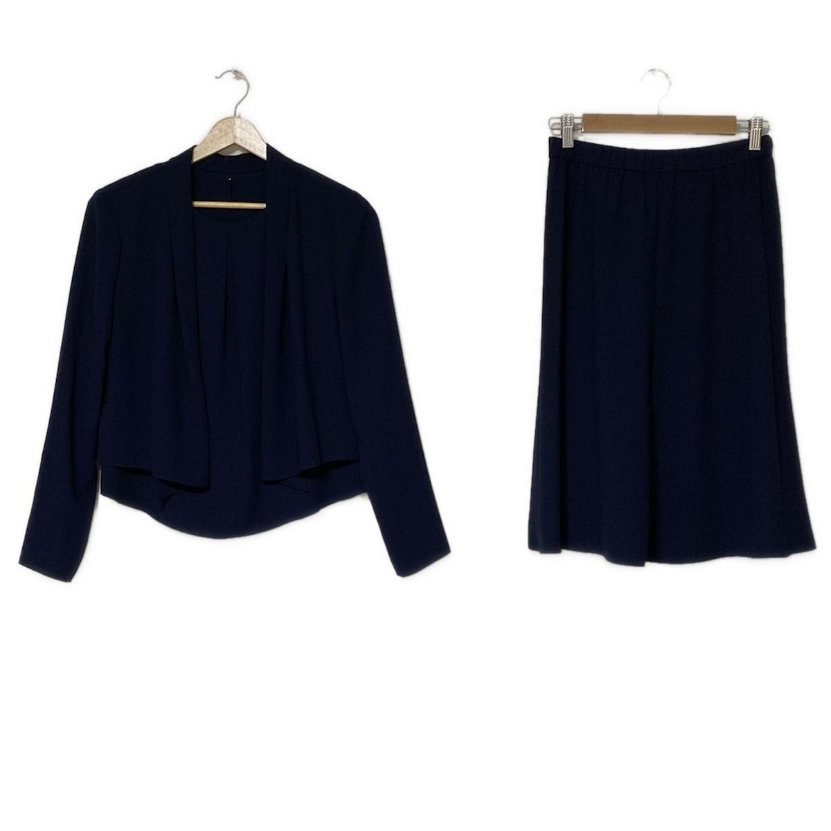 Leilian レリアン スカートセットアップ レディース ネイビー 3点セット