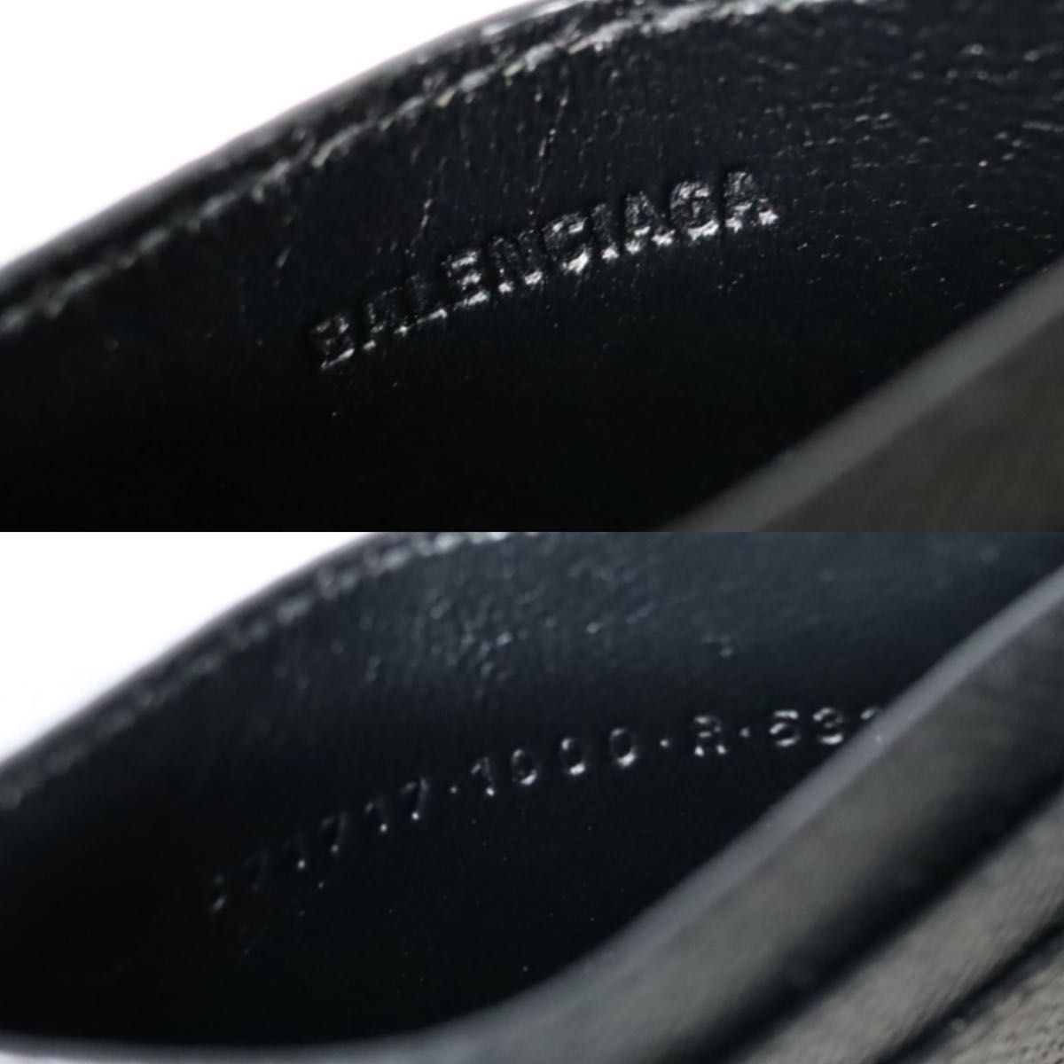  バレンシアガ プレートカードホルダー パスケース レザー ブラック シルバー 671717 カードケース 小物