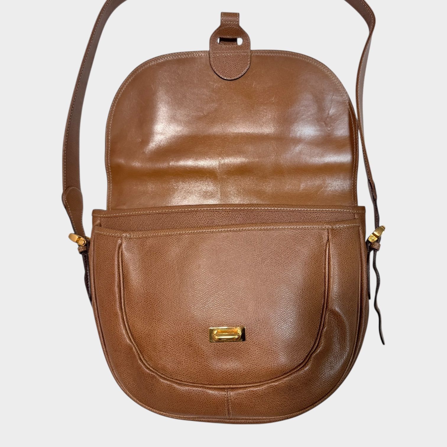 LOEWE Vintage Anagram Leather Shoulder Bag Light Brown/ 美品