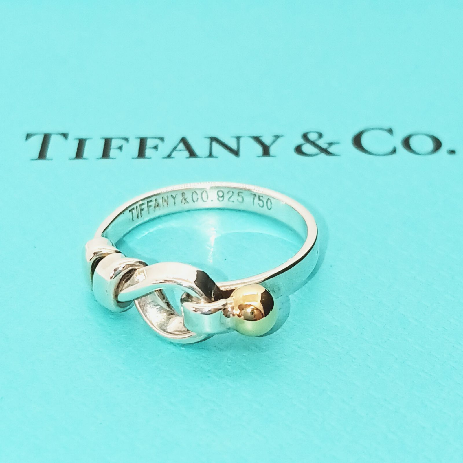 ティファニー 指輪 フックアイ フック＆アイ　925×750 リング 10号 箱 ティファニー フックアンドアイ フラットワイヤーリング 10号