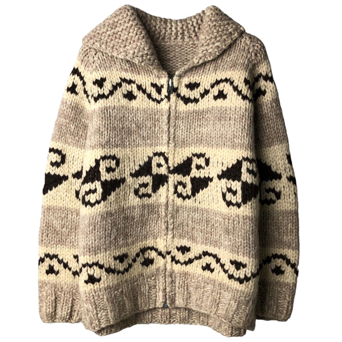 古着 70年代~ 総柄 カウチンセーター メンズM相当 ヴィンテージ 