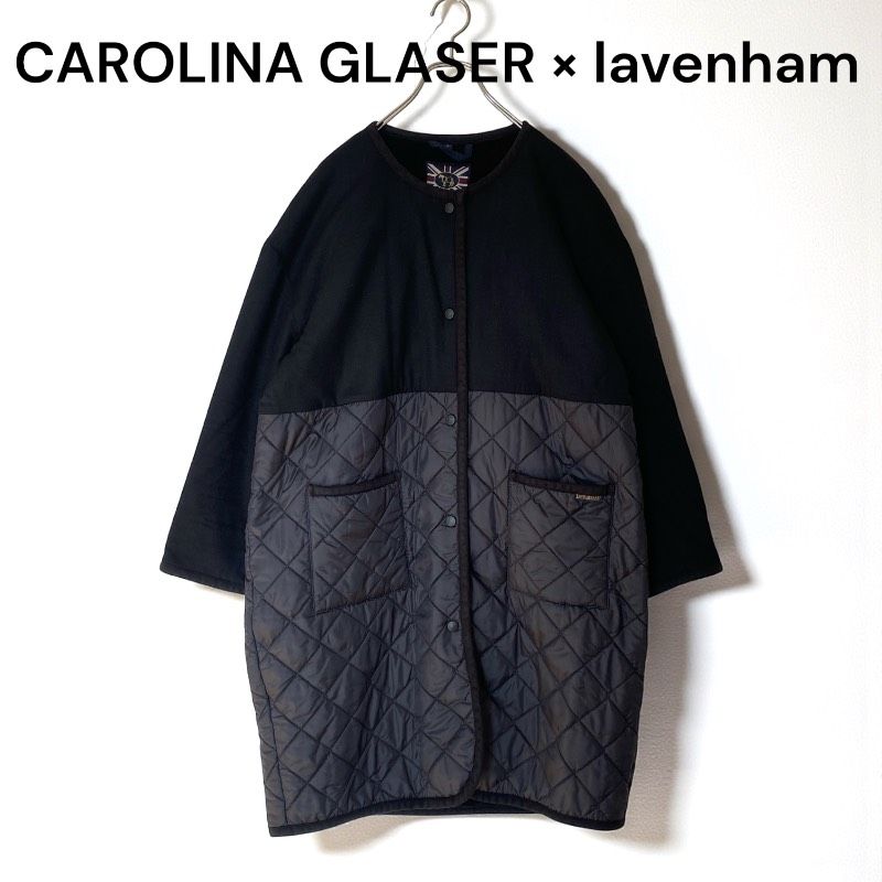 CAROLINA GLASER lavenhamコラボ キルティング コート 裏ボア ブラック カロリナ グレイサー