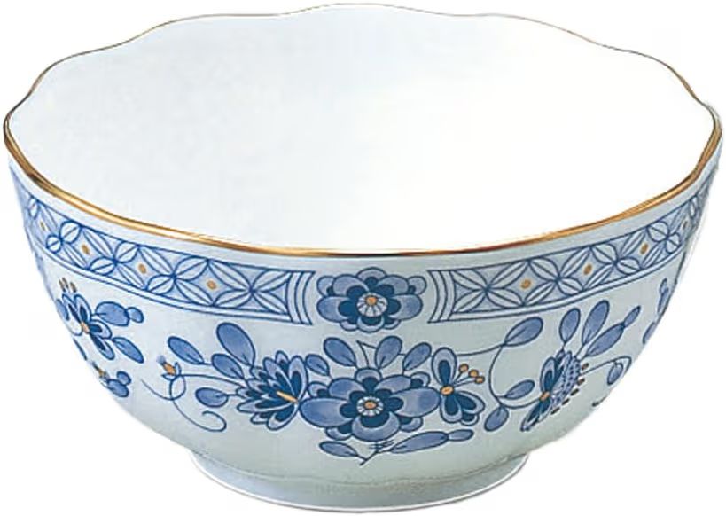 WJ170 NARUMI(ナルミ) ボウル 皿 セット ミラノ 11cm ブルー 花柄 5ピース入り 梅の花 更紗調 小鉢 日本製  4937432732437