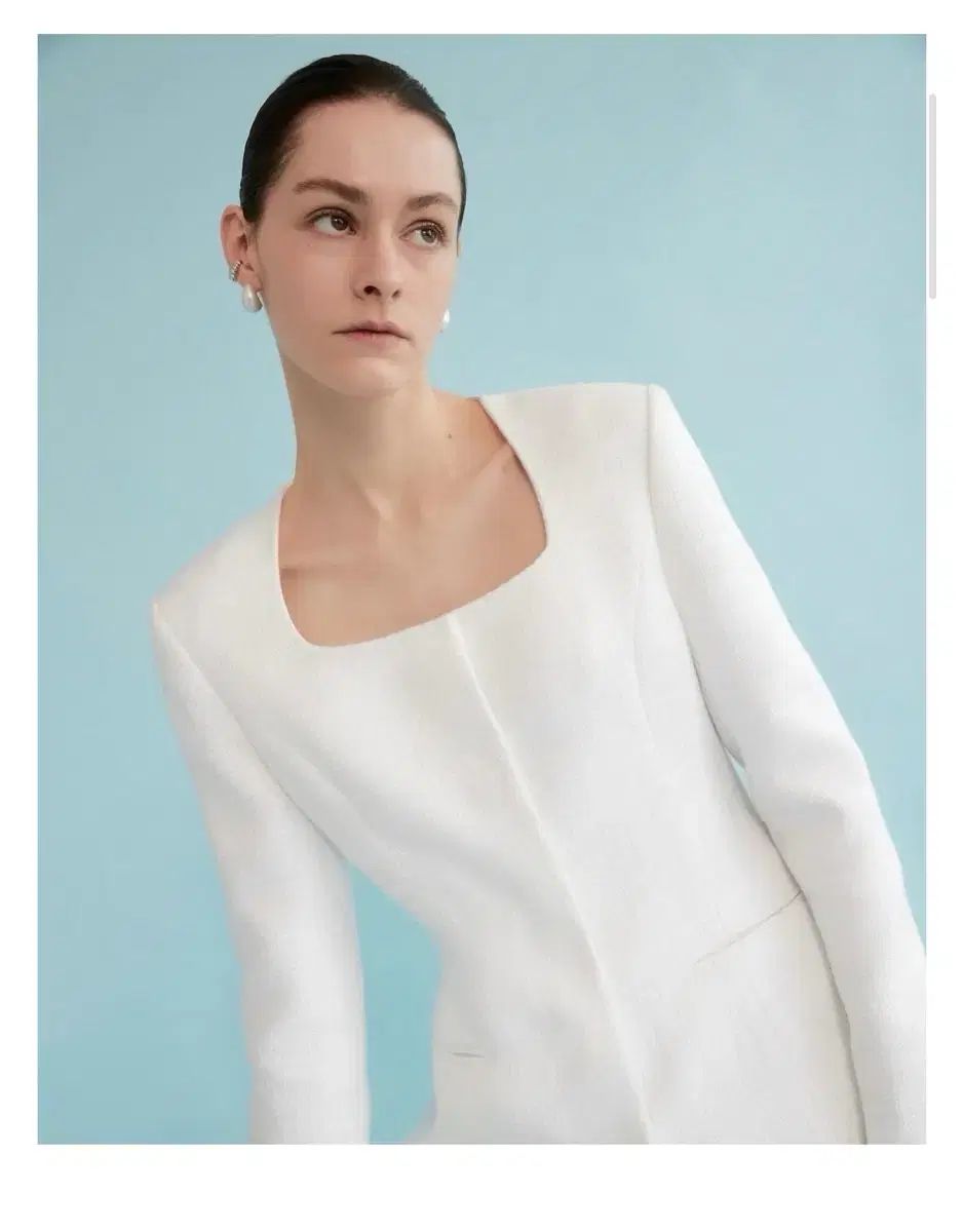 ツイード スクエアネック