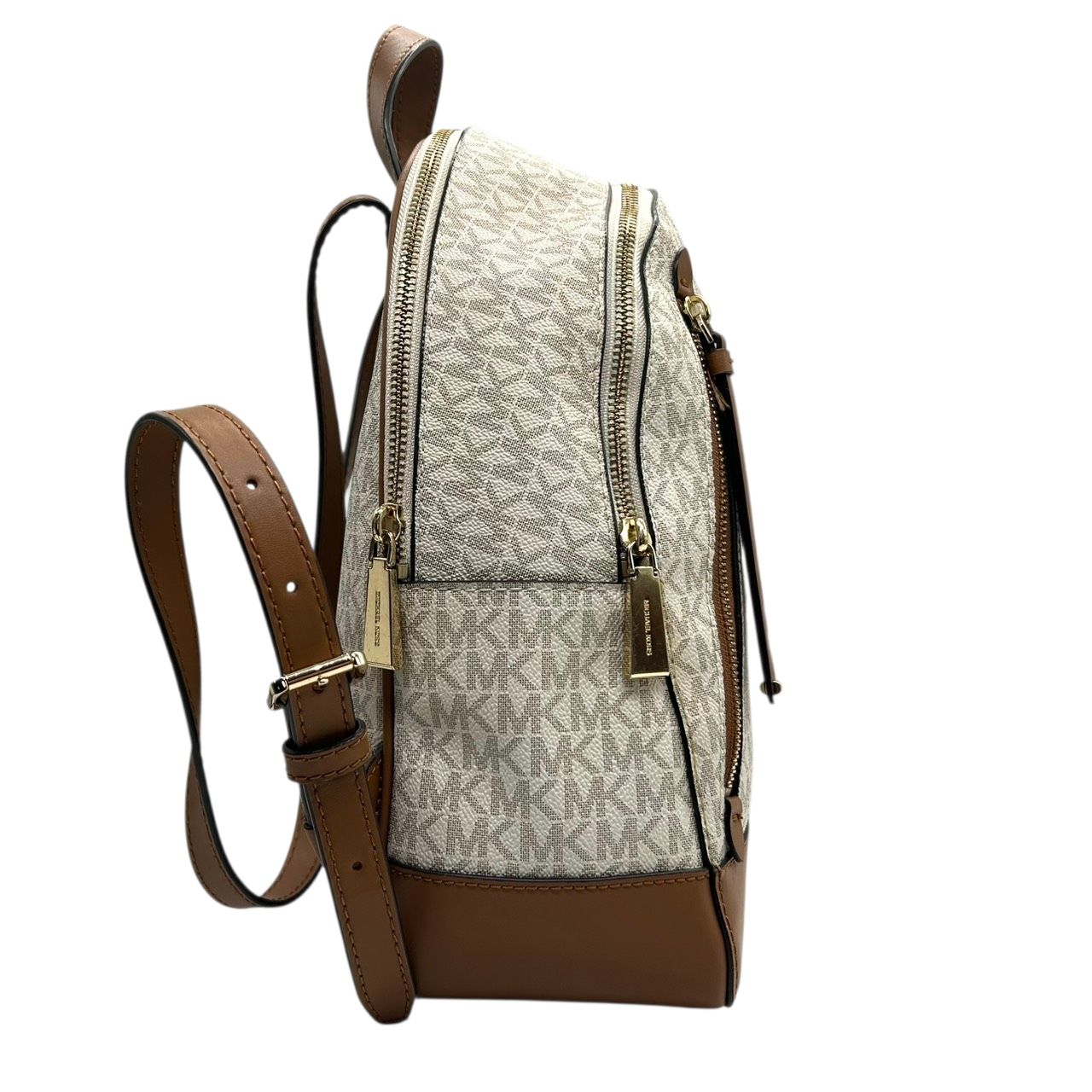  マイケルコース MICHAEL KORS リュックサック バックパック シグネチャー MKロゴ 総柄 PVC レザー ブラウン ホワイト ゴールド金具 レディース エレガント カジュアル 通勤 通学 自立可 s 94 リュック バックパック バッグ