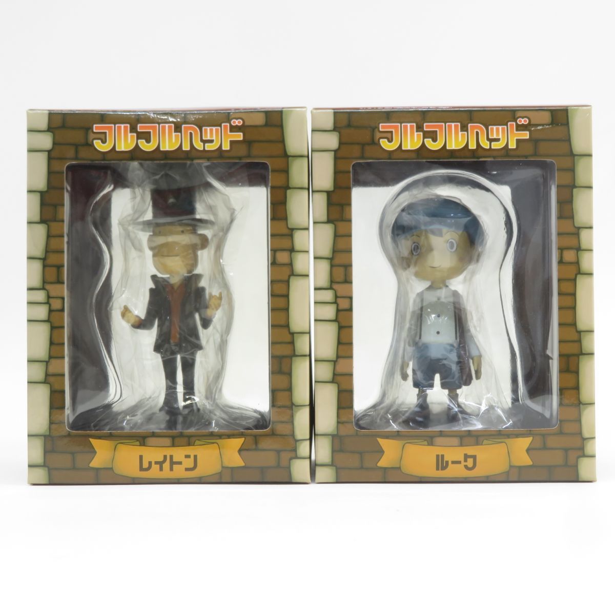 レイトン教授　フィギュア　レイトン　ルーク　2体セット 未開封】ダイブ レイトン教授と永遠の歌姫 フルフルヘッドフィギュア