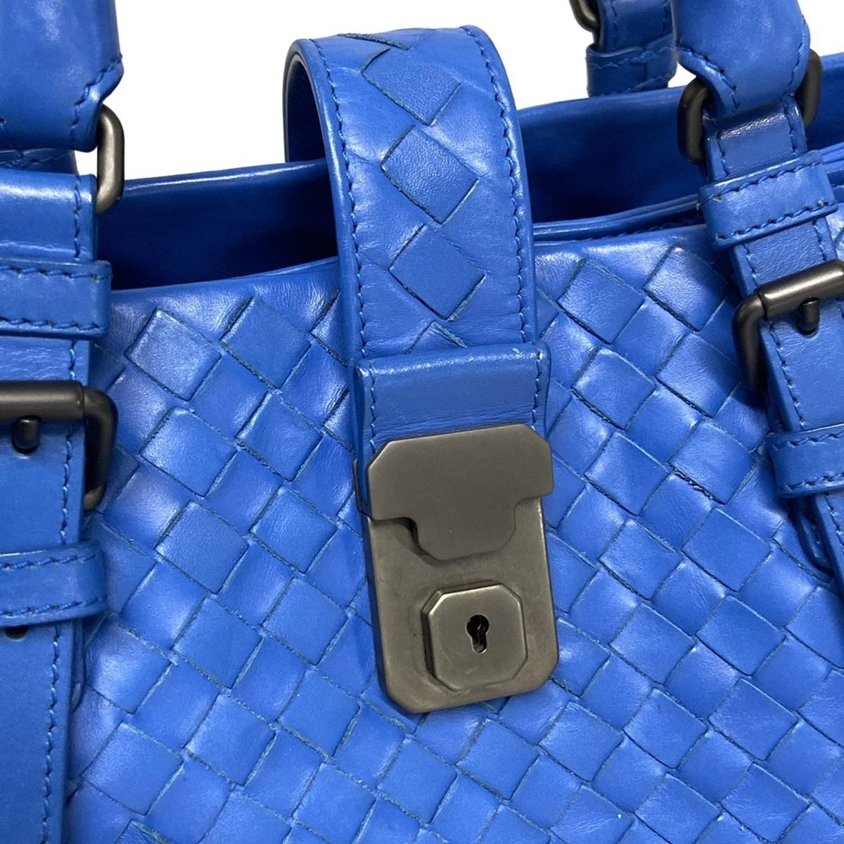  BOTTEGA VENETA ボッテガヴェネタ ハンドバッグ スモールローマバッグ ブルー レザー ハンドバッグ バッグ
