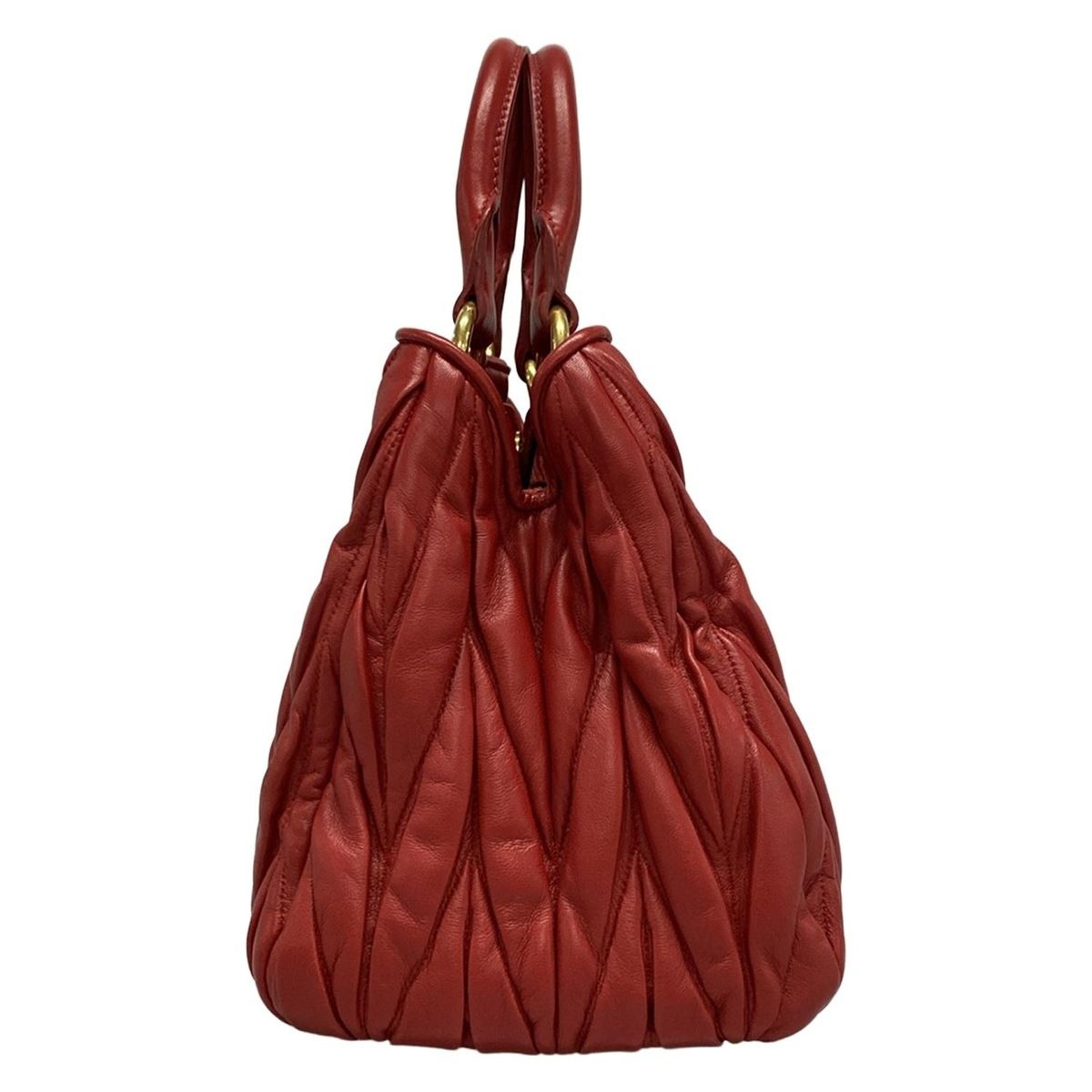 miumiu ミュウミュウ ハンドバッグ マテラッセ レッド レザー