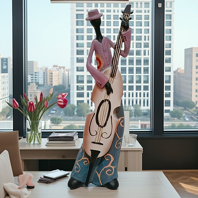 オブジェ 置物 ガーデンオーナメント ギターを弾いている黒人 ユニークデザイン ガーデニング 庭 装飾 樹脂 インテリア 室内 屋内 インテリア雑貨 玄関 リビング ダイニング インテリア小物 棚装飾