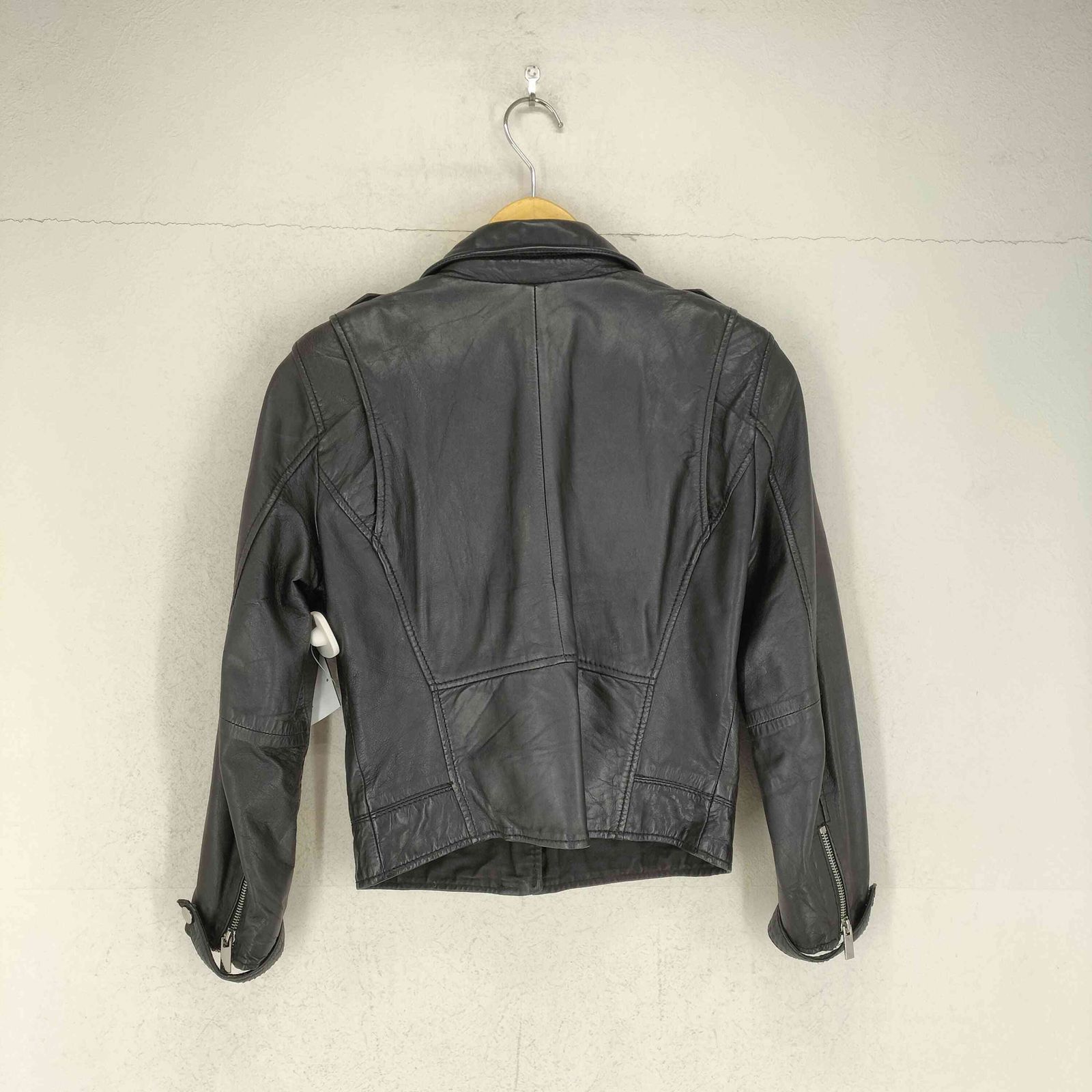 ベルシュカ BERSHKA lamb leather ラムレザーダブルライダースジャケット レディース M